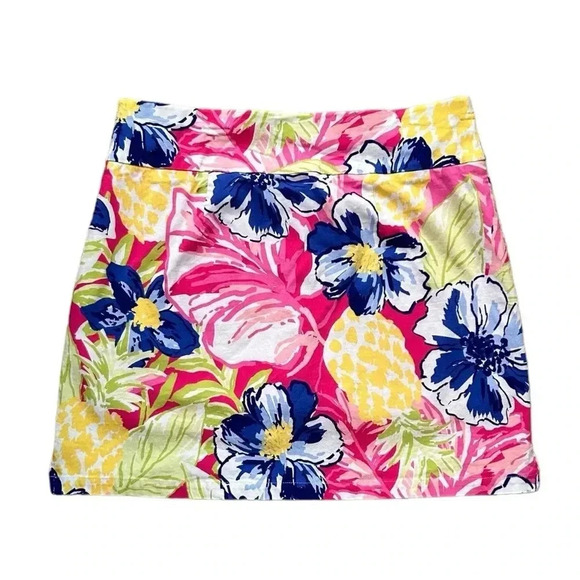 RAFAELLA Cosmo Pink Tropical Floral Comfort Skort sz Medium Elastic Waist Sport - Picture 3 of 9